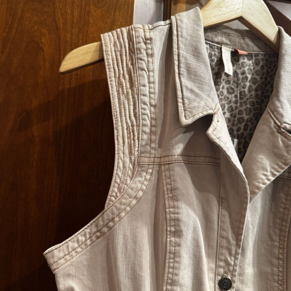 Anthropologie Pilcro Denim Button-Front Mini Dress Neutral Color US Size 6 NWT - Picture 10 of 16